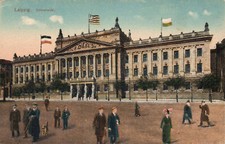 AK Leipzig, Universität mit Fahnen   (Nr. 2371A17)