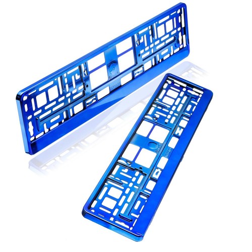 Kennzeichenhalter blau chrom - 2,
