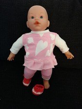 Puppensachen, SET Puppengröße 36 cm - 38 cm, Kleid, Schuhe aus Wolle und Hose