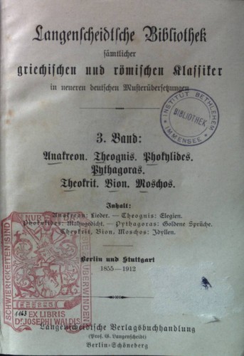 Langendscheidtsche bibliothek - langendscheidtsche,