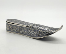 Antikes russisches Silber & Niello Schuh Vesta Etui