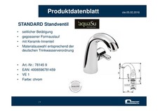 Wellwater Standventil primo seit. betätigung chrom