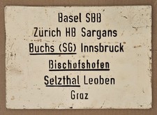 Zuglaufschild ÖBB Arlberg