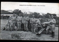 LA COURTINE (23) POT20 SCHIESSWETTBEWERB 1924 / KANONE im ARTILLERIEPARK