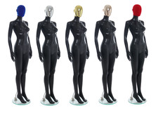 Schwarze weibliche Farbe Eierkopf Schaufensterpuppe mit Ohren Attrappe Kunststoff Büste Form Dame