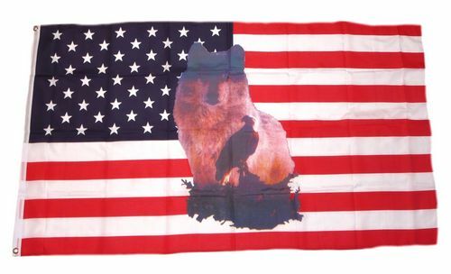 Flagge fahne usa wolf - fahne,
