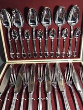 Menübesteck CESO Chrom 24 Teile für 6 Personen Art Deco-Design im Besteckkoffer