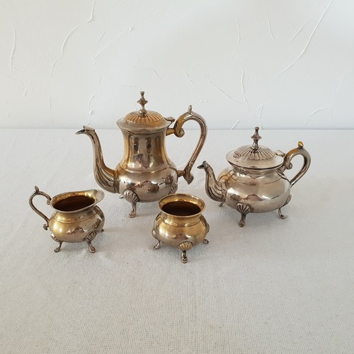 Teekannen messing versilbert - messing, /