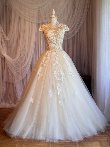 Brautkleid champagner linie - brautkleid,