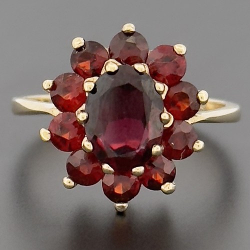 Granat cluster ring - ring, 9