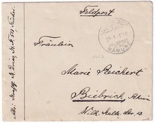 Feldpostbrief Deutsche Militärmission Türkei Stempel MAMURE - Biebrich 29.1.1918