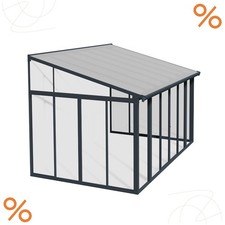 Palram-Canopia Kaltwintergarten San Remo 3x4.25 Terrassenüberdachung Anthrazit  