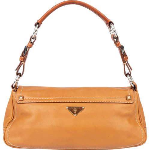 Prada brown leather triangle - prada,