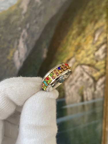 Ring gold rose silber - gold, drehbar