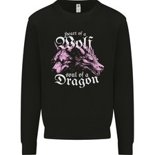 Herz Eines Wolf Soul Eines Drachen Herren Sweatshirt Pullover