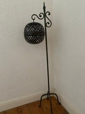 imposanter Kerzenständer hängend mit Ständer Windlicht Kugel Laterne Metall xl l