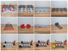 Lego Duplo Schienen und Zubehör Weichen Kreuzung Prellblock Bahnübergang Bahnhof