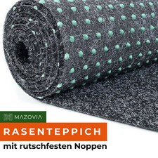 Kunstrasen Teppich Wasserfest Rasenteppich Balkon mit Noppen Grau