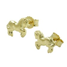 Horse Horse Yellow Gold Stud