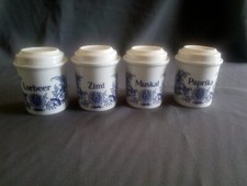  CP Colditz DDR Gewürzdosen 4 Stück Zwiebelmuster