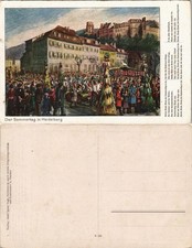 Ansichtskarte Heidelberg Sommertag - Umzug, Künstlerkarte 1922