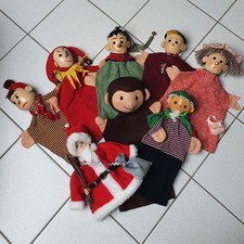 7 Nostalgische Kasperpuppen Holzkopf/Stoff
