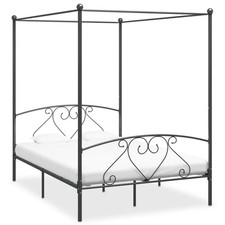 Himmelbett-Gestell Grau Metall