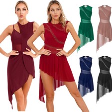 DE Damen Glitzer Tanzkleid Lyrisches Standard Ballsaal Walzer Tango,Ballettkleid