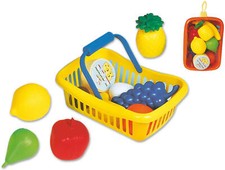 Einkaufskorb Kinder Mini Spiellebensmittel Kaufladen Supermarkt Zubehör 11-tlg.