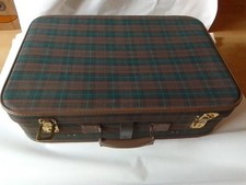 Koffer Reisekoffer  braun Karomuster innen vintage Deko Oldtimer #215704