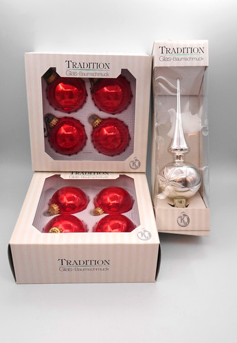 Christbaumkugeln rot - 2x, +
