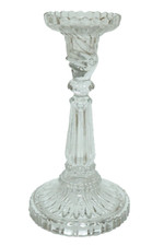 Glas Kerzenleuchter Leuchter Kerzenhalter Glas Glasleuchter Pressglas ? 21cm gr.