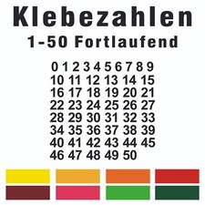 Klebezahlen set 1-50
