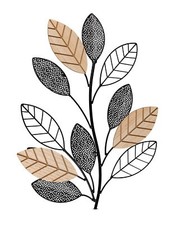 Wanddeko Zweig Blätter Metall