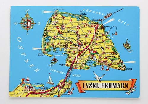 Postkarte landkarte - ak,