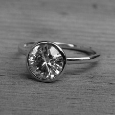 Massiver 14K Weißgold 1,50Ct