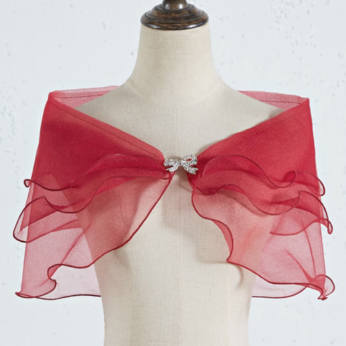 Chiffon damen ruffles umhang - chiffon,
