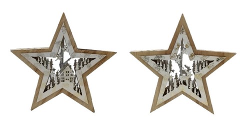 Led holz stern winter - led,