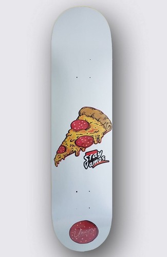 Pizza skateboard deck - pizza, 8.25"