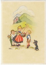 Künstler AK LIESEL LAUTERBORN um 1940 Kinder mit Dackel   ( 1845