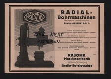 BERLIN-BORSIGWALDE, Werbung 1925, Raboma Maschinen-Fabrik Hermann Schoening