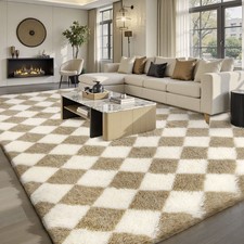 Kariert Hochflor Wohnzimmer