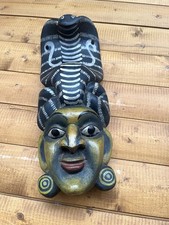 Maske Sri Lanka Kobra Unikat Holz Handbemalt Schnitzerei 