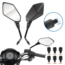 2* Spiegel E-Geprüft Spiegelset für Roller Motorrad Quad Universal M10 Schwarz