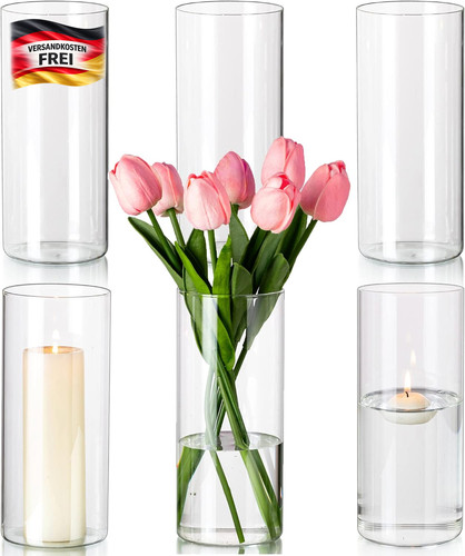 Zylindervase glas 19cm - 19cm, für