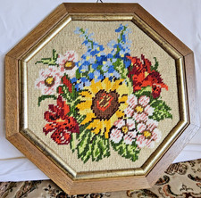 stickerei Bild Blumen mit Rahmen