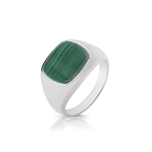Triple cushion malachit - triple, ring