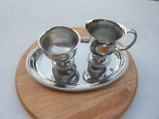 Alessi Alfra, Set: Tablett mit Zuckerschale + Milchkännchen, Edelstahl