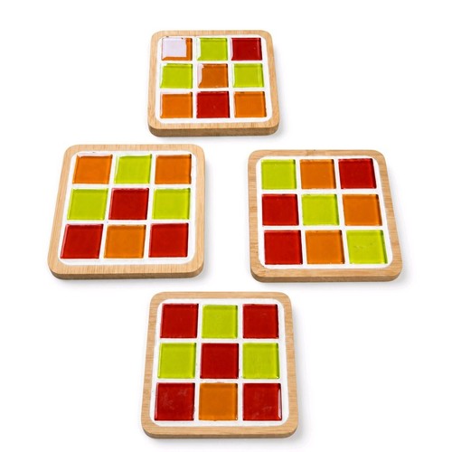 Mosaik untersetzer holz - untersetzer, –