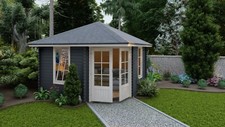 5-Eck Gartenhaus Blockhaus 3.6x3.6M 5-Eckige Holz Pavillon 40mm Kleve EB40020F18